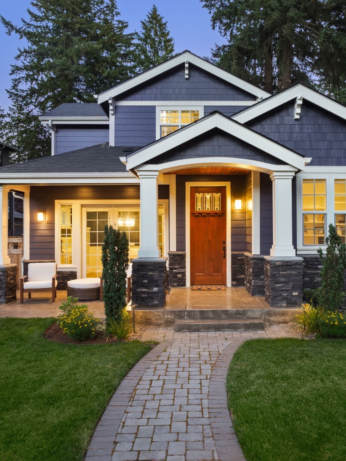 House exterior at dusk